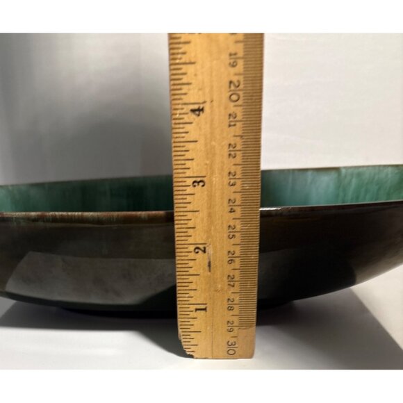 Blue Mountain Pottery Bowl Oval Serving Decorative Canada 14" Green Black MCM - Picture 5 of 7